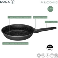 Sola Koekenpan Fair Cooking - Ø 28 Cm - Zwart/wit - Aluminium - Antiaanbaklaag -Keuken Pot 1200x1189 1
