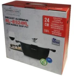 Royalty Line - Marble Soep/braadpan - Met Glazen Deksel Zwart - 24 CM. RL-BS24ML -Keuken Pot 1200x1190 2