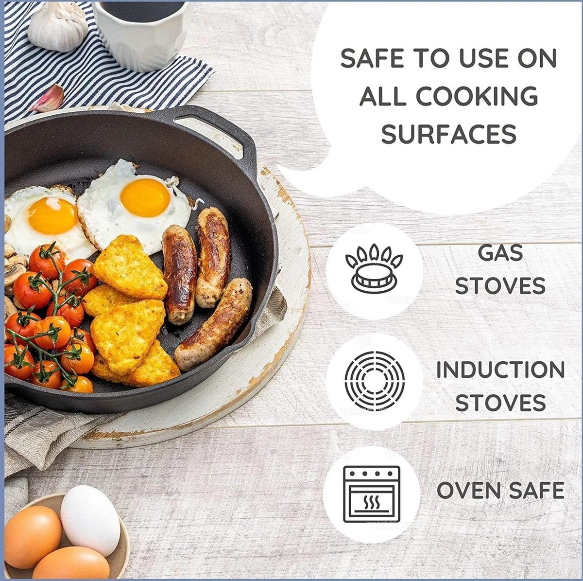 Nuovva Cast Iron Skillet / Gietijzeren pan - 32cm Nuovva Cast Iron Skillet / Gietijzeren Pan - 32cm -Keuken Pot 1200x1195 4