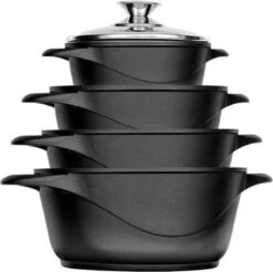 Smile 10 Delige Pannenset - Antiaanbaklaag - Vaatwasser Bestendig - Zwart -Keuken Pot 1200x1195 9