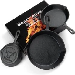 Gietijzeren Pannenset - Cast Iron Skillets - BBQ Skilletset 4 Gietijzeren Pannenset - Cast Iron Skillets - BBQ Skilletset -Keuken Pot 1200x1198