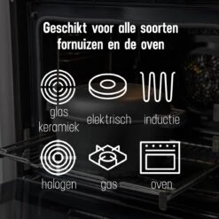 Daumonet Ducasse Gietijzeren Double Use Braadpan - Combi Sudderpan Zwart - 2-in-1 Bak- En Braadpan - PFAS & PFOA Vrij - Rond - Ø 26 Cm - 4,4 Liter - Emaille - Alle Warmtebronnen - Elektrisch - Gas - Halogeen - Inductie - Keramisch -Keuken Pot 1200x1199 21