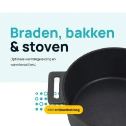 MOA Gietijzeren Braadpan - Inhoud 4,75 Liter - 26CM - Rond - Alle Warmtebronnen - Ook Voor Inductie - Gewicht 5,8 Kg - Zwart - MOAMC26B 5 MOA Gietijzeren Braadpan - Inhoud 4,75 Liter - 26CM - Rond - Alle Warmtebronnen - Ook Voor Inductie - Gewicht 5,8 Kg - Zwart - MOAMC26B -Keuken Pot 1200x1200 1012