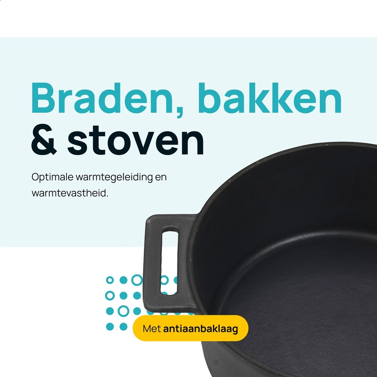 MOA Gietijzeren Braadpan - Inhoud 4,75 liter - 26CM - Rond - Alle warmtebronnen - Ook voor inductie - Gewicht 5,8 kg - Zwart - MOAMC26B MOA Gietijzeren Braadpan - Inhoud 4,75 Liter - 26CM - Rond - Alle Warmtebronnen - Ook Voor Inductie - Gewicht 5,8 Kg - Zwart - MOAMC26B -Keuken Pot 1200x1200 1012