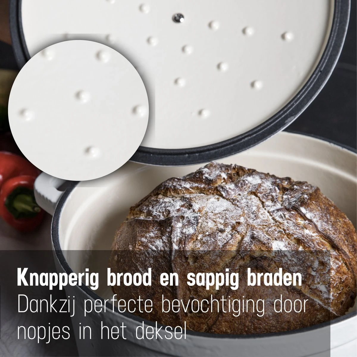 Daumonet Carême Blanc gietijzeren braadpan - Sudderpan Wit - Rond - Ø 26 cm - 4,4 liter - 100% PFAS & PFOA vrij - Emaille - Geschikt voor alle warmtebronnen - Elektrisch - Gas - Halogeen - Inductie - Keramisch - Vaatwasserbestendig Daumonet Carême Blanc Gietijzeren Braadpan - Sudderpan Wit - Rond - Ø 26 Cm - 4,4 Liter - 100% PFAS & PFOA Vrij - Emaille - Geschikt Voor Alle Warmtebronnen - Elektrisch - Gas - Halogeen - Inductie - Keramisch - Vaatwasserbestendig -Keuken Pot 1200x1200 1036