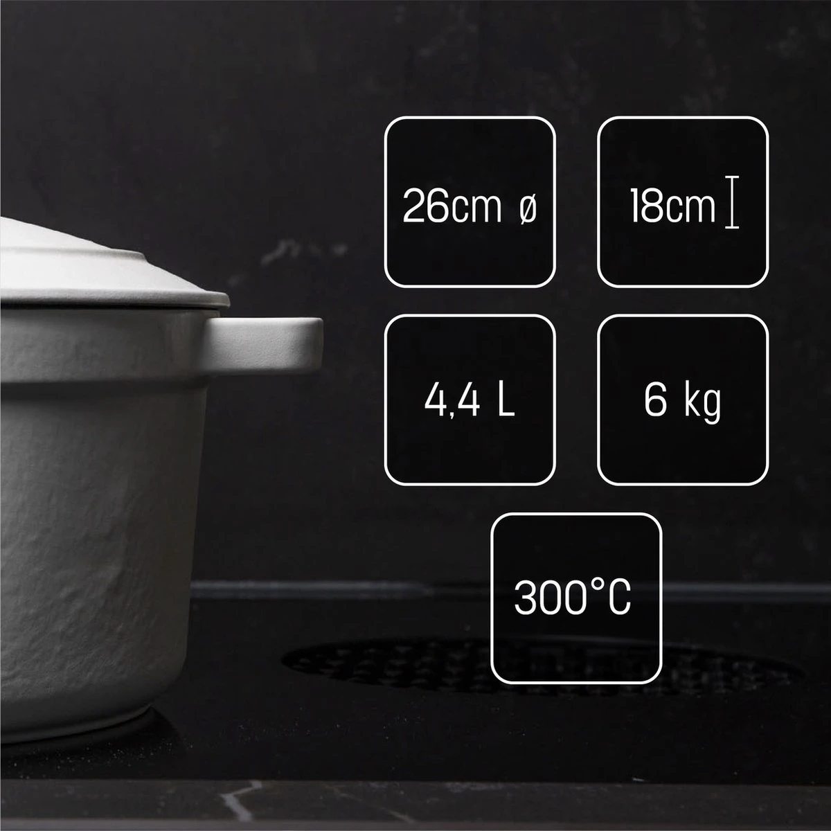 Daumonet Carême Blanc gietijzeren braadpan - Sudderpan Wit - Rond - Ø 26 cm - 4,4 liter - 100% PFAS & PFOA vrij - Emaille - Geschikt voor alle warmtebronnen - Elektrisch - Gas - Halogeen - Inductie - Keramisch - Vaatwasserbestendig Daumonet Carême Blanc Gietijzeren Braadpan - Sudderpan Wit - Rond - Ø 26 Cm - 4,4 Liter - 100% PFAS & PFOA Vrij - Emaille - Geschikt Voor Alle Warmtebronnen - Elektrisch - Gas - Halogeen - Inductie - Keramisch - Vaatwasserbestendig -Keuken Pot 1200x1200 1040