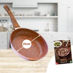 Livington Copper & Stone Pan - 24cm Koekenpan- Anti-aanbaklaag En Krasbestendig - Graniet Look - Binnenste Steenlaag Voor Perfecte Warmteverdeling - Geschikt Voor Ceran, Gas, Elektrisch, Inductie 6 Livington Copper & Stone Pan - 24cm Koekenpan- Anti-aanbaklaag En Krasbestendig - Graniet Look - Binnenste Steenlaag Voor Perfecte Warmteverdeling - Geschikt Voor Ceran, Gas, Elektrisch, Inductie -Keuken Pot 1200x1200 1061