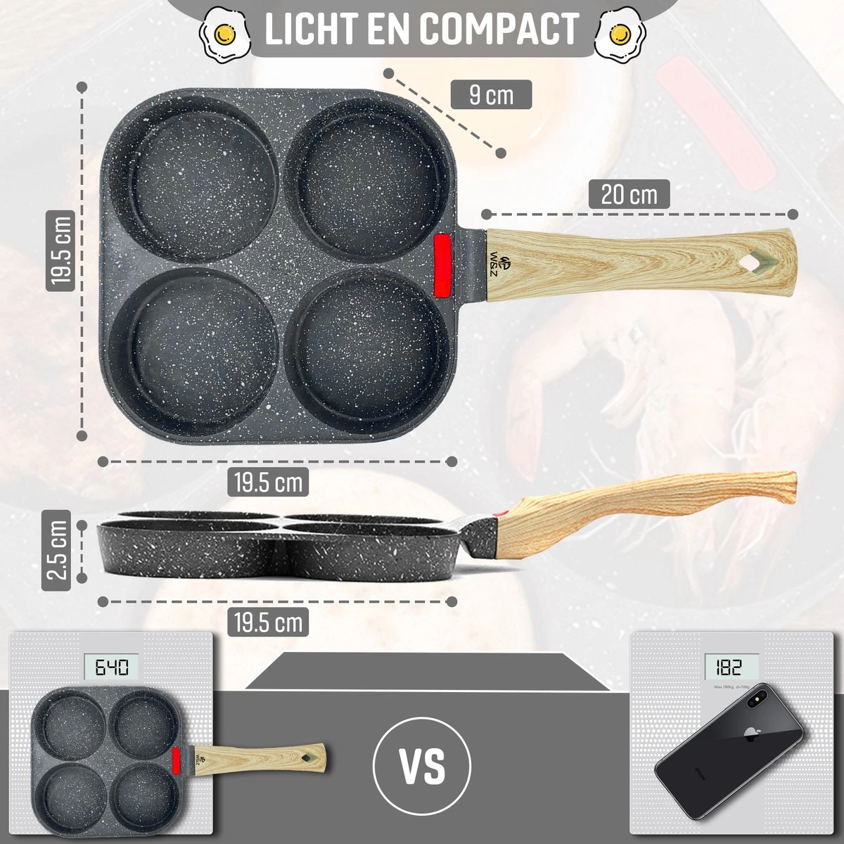 W&Z® Pannenkoekenpan Inductie - Pancake Pan - Omeletpan - Omeletmaker -Eierpan- anti aanbak - 4 vakjes W&Z® Pannenkoekenpan Inductie - Pancake Pan - Omeletpan - Omeletmaker -Eierpan- Anti Aanbak - 4 Vakjes -Keuken Pot 1200x1200 1097
