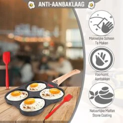 W&Z® Pannenkoekenpan Inductie - Pancake Pan - Omeletpan - Omeletmaker -Eierpan- Anti Aanbak - 4 Vakjes 10 W&Z® Pannenkoekenpan Inductie - Pancake Pan - Omeletpan - Omeletmaker -Eierpan- Anti Aanbak - 4 Vakjes -Keuken Pot 1200x1200 1102