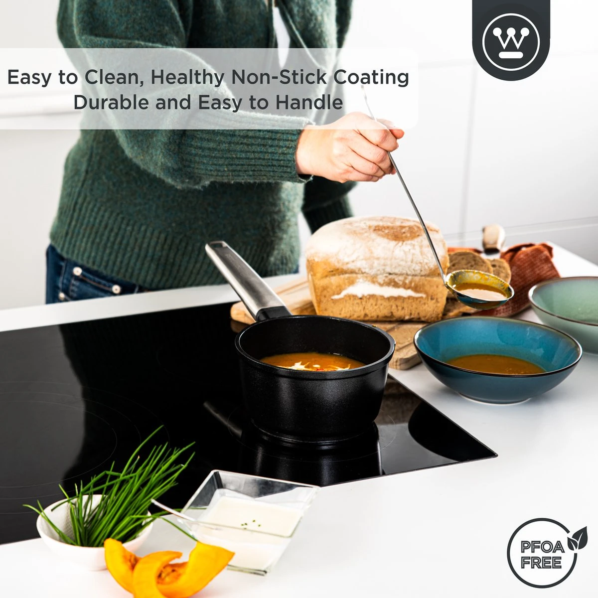 Westinghouse Performance Series - Steelpan Inductie 18cm - Zwart - Geschikt voor alle warmtebronnen inclusief inductie en ovenbestendig - Sauspan Westinghouse Performance Series - Steelpan Inductie 18cm - Zwart - Geschikt Voor Alle Warmtebronnen Inclusief Inductie En Ovenbestendig - Sauspan -Keuken Pot 1200x1200 1160