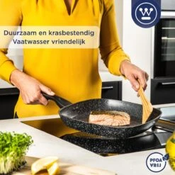 Westinghouse Grillpan - Ø 28 Cm - Zwart Marmer - Geschikt Voor Alle Warmtebronnen Inclusief Inductie - Steakpan Met Antiaanbaklaag- Aluminium -Keuken Pot 1200x1200 1268