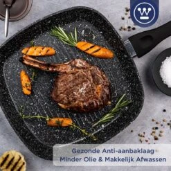 Westinghouse Grillpan - Ø 28 Cm - Zwart Marmer - Geschikt Voor Alle Warmtebronnen Inclusief Inductie - Steakpan Met Antiaanbaklaag- Aluminium -Keuken Pot 1200x1200 1269