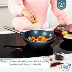 Westinghouse Performance Series - Wokpan Inductie - 28cm Luxe Wok Met Deksel - Blauw - Geschikt Voor Alle Warmtebronnen -Keuken Pot 1200x1200 1387