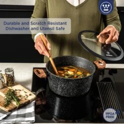 Westinghouse Kookpan/Braadpan Inductie - Ø 24 Cm - Zwart Marmer - Speciale Editie -Keuken Pot 1200x1200 14
