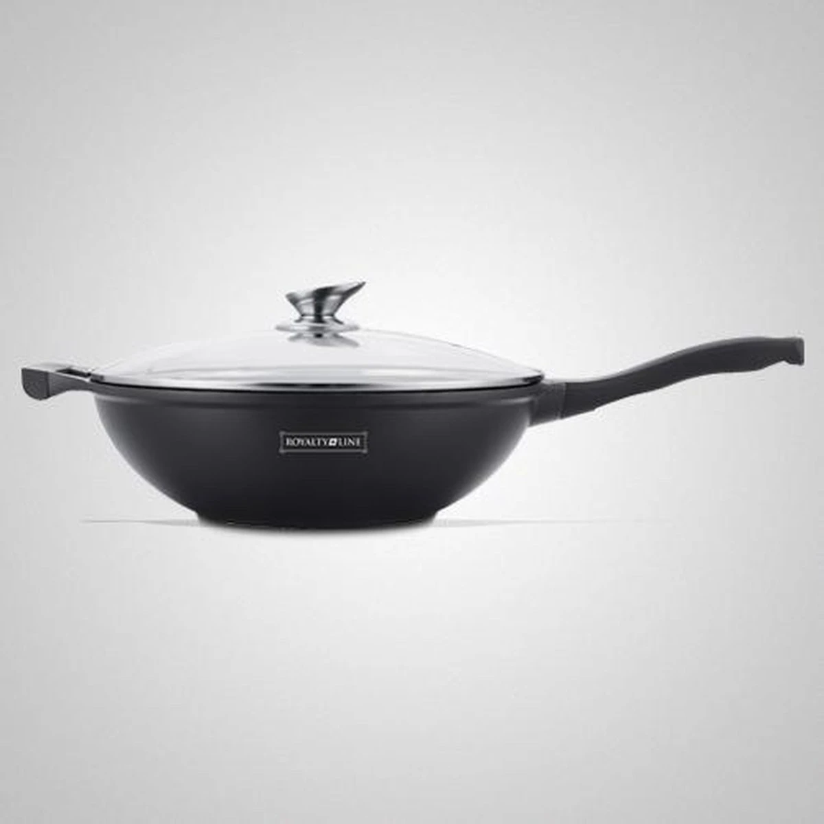 Royalty Line Marble Coating Wokpan - met glazen deksel - Zwart - 32 cm Royalty Line Marble Coating Wokpan - Met Glazen Deksel - Zwart - 32 Cm -Keuken Pot 1200x1200 1407