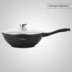 Royalty Line Marble Coating Wok - Met Glazen Deksel - Zwart - 30 Cm -Keuken Pot 1200x1200 1412