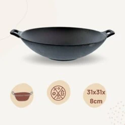 Orange85 Gietijzeren Wokpan - Alle Warmtebronnen - Inductie - Wok - Zwart - 31cm - Gietijzer - Wokpannen 6 Orange85 Gietijzeren Wokpan - Alle Warmtebronnen - Inductie - Wok - Zwart - 31cm - Gietijzer - Wokpannen -Keuken Pot 1200x1200 1440