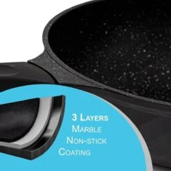 Marble Coating Wokpan Inductie - Met Glazen Deksel - Zwart - 30 Cm 4 Marble Coating Wokpan Inductie - Met Glazen Deksel - Zwart - 30 Cm -Keuken Pot 1200x1200 1456