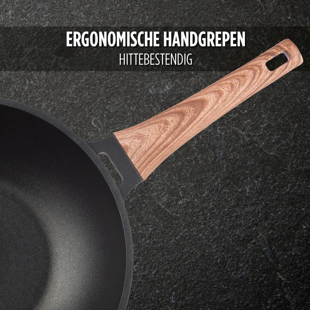 Rosmarino Black Line - wokpan - Ø30cm - 100% PFAS & PFOA vrij - gegoten aluminium - non-stick minerale coating - ergonomische handgreep - geschikt voor alle warmtebronnen & vaatwasser Rosmarino Black Line - Wokpan - Ø30cm - 100% PFAS & PFOA Vrij - Gegoten Aluminium - Non-stick Minerale Coating - Ergonomische Handgreep - Geschikt Voor Alle Warmtebronnen & Vaatwasser -Keuken Pot 1200x1200 1462