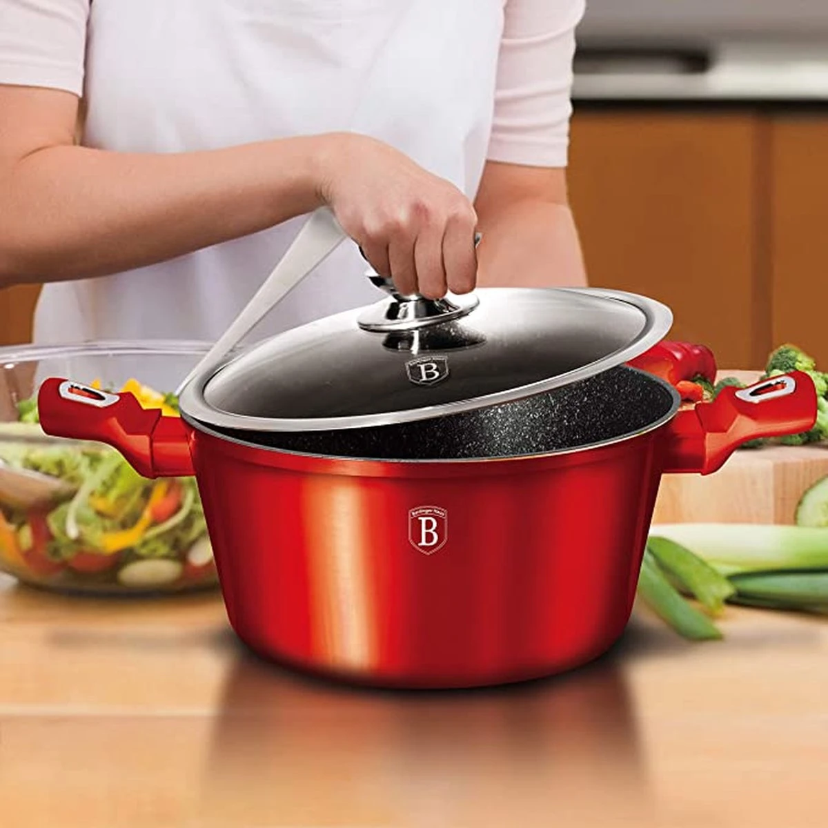 6-delige Balck Burgundy Pannen Set Bordeaux Rood met accessoires ook voor inductie 6-delige Balck Burgundy Pannen Set Bordeaux Rood Met Accessoires Ook Voor Inductie -Keuken Pot 1200x1200 1487