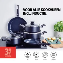 Brabantia Cooking Pleasure Set - 5 Delig - Inductie - Keramische Anti Aanbaklaag - Pfas Vrij -Keuken Pot 1200x1200 1500