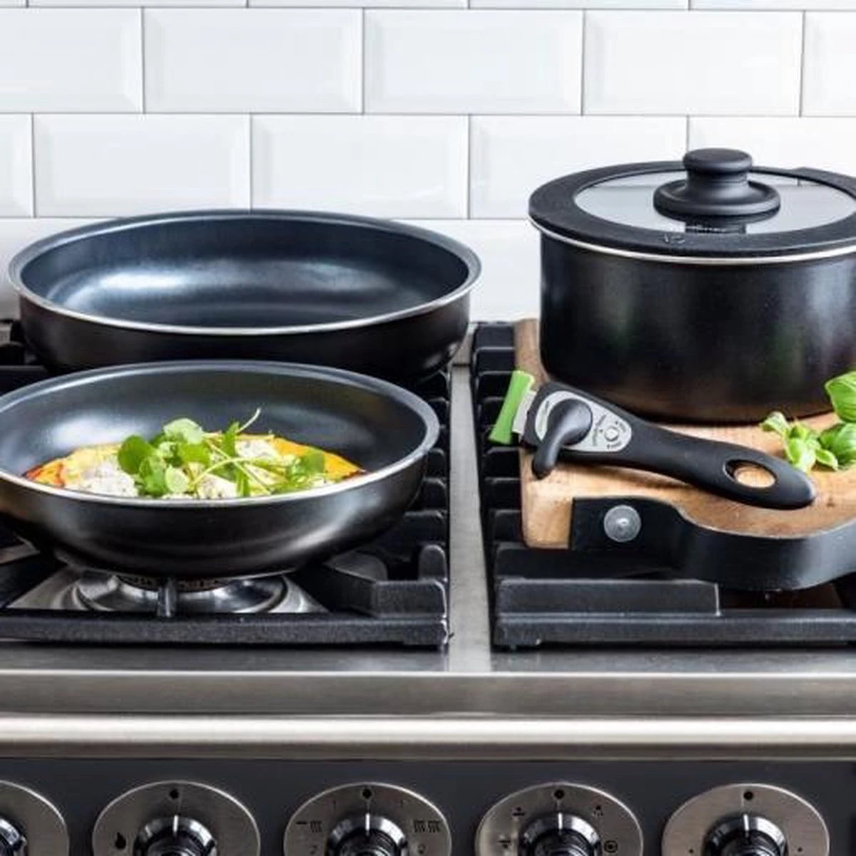 GreenChef Clickpan Pannenset - 8 delig GreenChef Clickpan Pannenset - 8 Delig -Keuken Pot 1200x1200 1506