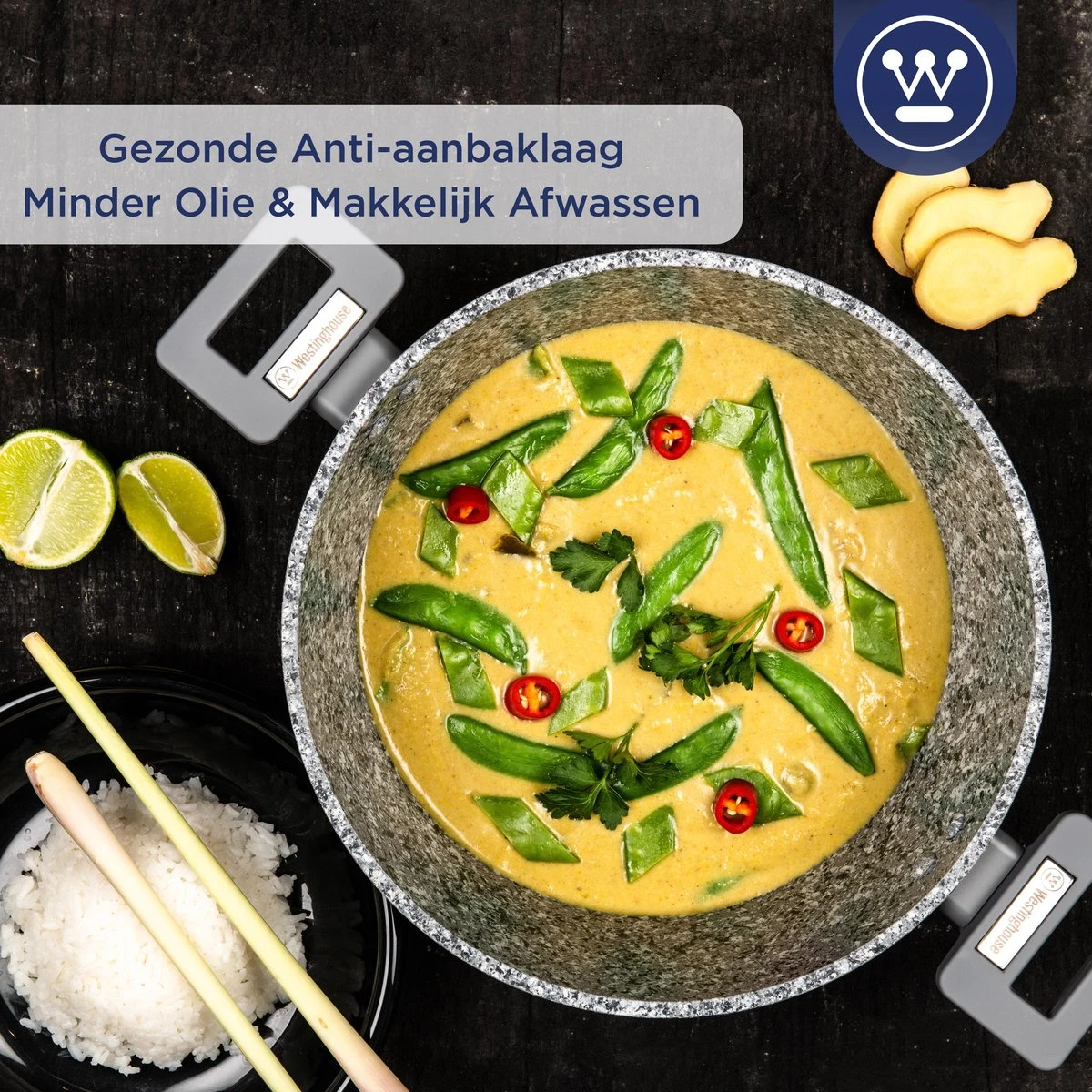 Westinghouse Kookpan/Braadpan Inductie - Ø 28 cm - Grijs Graniet - Met Deksel - PFOA Vrij Westinghouse Kookpan/Braadpan Inductie - Ø 28 Cm - Grijs Graniet - Met Deksel - PFOA Vrij -Keuken Pot 1200x1200 153