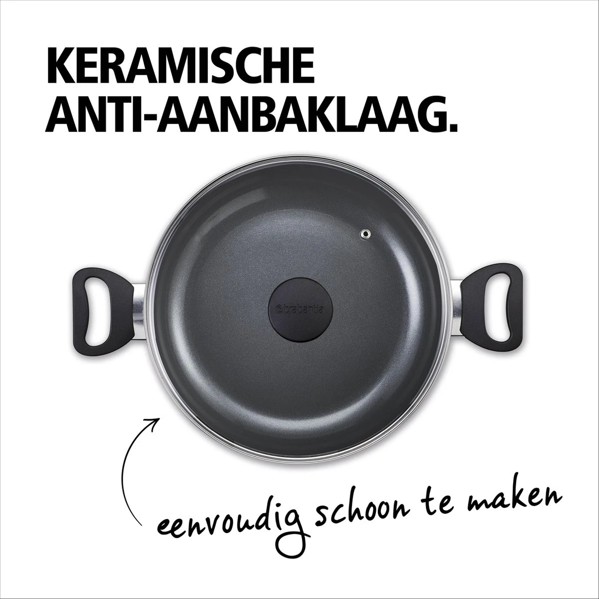 BRABANTIA INDU+ Hapjespan - keramische antiaanbaklaag - met deksel - Ø 28 cm - inductie - pfas vrij BRABANTIA INDU+ Hapjespan - Keramische Antiaanbaklaag - Met Deksel - Ø 28 Cm - Inductie - Pfas Vrij -Keuken Pot 1200x1200 1587