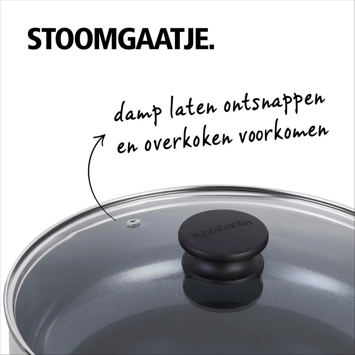 BRABANTIA INDU+ Hapjespan - keramische antiaanbaklaag - met deksel - Ø 28 cm - inductie - pfas vrij BRABANTIA INDU+ Hapjespan - Keramische Antiaanbaklaag - Met Deksel - Ø 28 Cm - Inductie - Pfas Vrij -Keuken Pot 1200x1200 1590