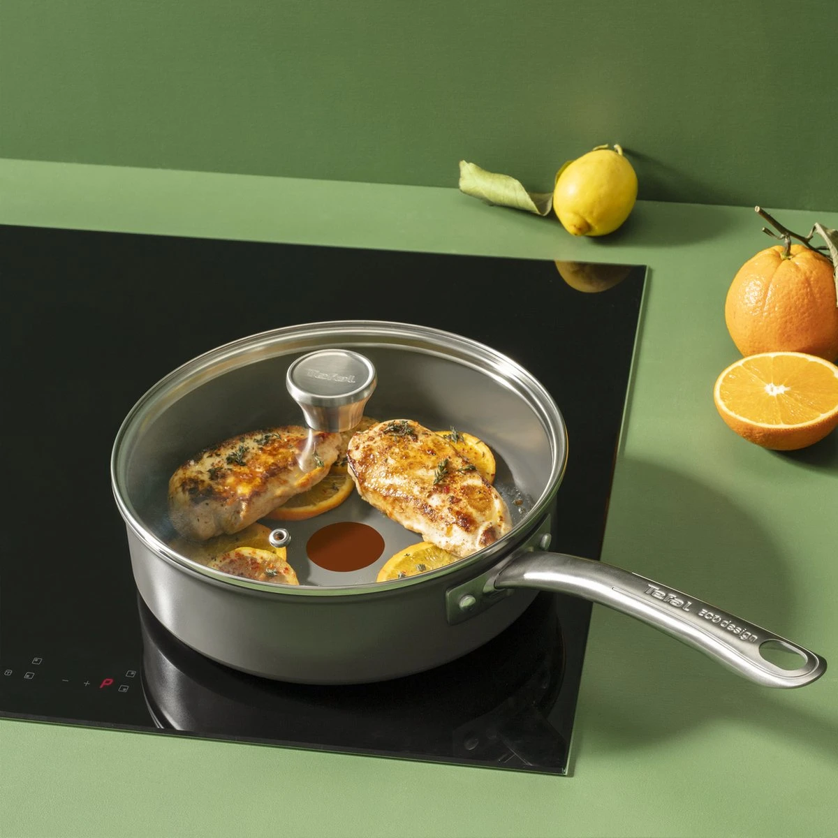Tefal Renew+ Keramische hapjespan - Ø 24 cm - met deksel Tefal Renew+ Keramische Hapjespan - Ø 24 Cm - Met Deksel -Keuken Pot 1200x1200 1600