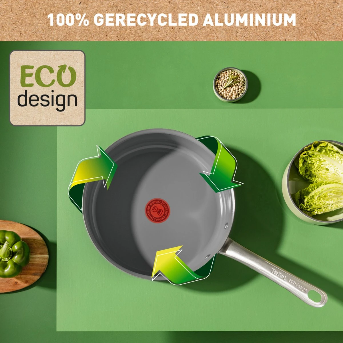 Tefal Renew+ Keramische hapjespan - Ø 24 cm - met deksel Tefal Renew+ Keramische Hapjespan - Ø 24 Cm - Met Deksel -Keuken Pot 1200x1200 1602