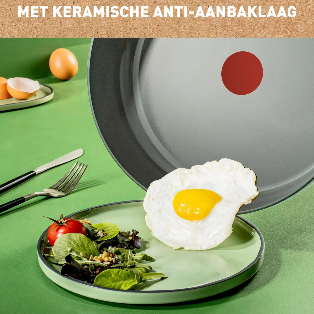 Tefal Renew+ Keramische hapjespan - Ø 24 cm - met deksel Tefal Renew+ Keramische Hapjespan - Ø 24 Cm - Met Deksel -Keuken Pot 1200x1200 1603