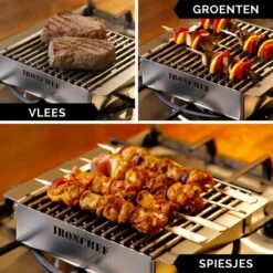 IRONCHEF Lavastenen Grill - Geschikt Voor Gasfornuis - Barbecue - BBQ - Grillplaat - Grilplaat - Bakplaat - Grillpan -Keuken Pot 1200x1200 1629