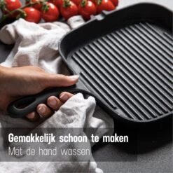 Daumonet Auguste Noir Gietijzeren Grillpan - Steakpan Zwart - PFAS & PFOA Vrij - Vierkant Met Schenktuit - 23,5 Cm - 2 Liter - Emaille - Alle Warmtebronnen - Elektrisch - Gas - Halogeen - Inductie - Keramisch 8 Daumonet Auguste Noir Gietijzeren Grillpan - Steakpan Zwart - PFAS & PFOA Vrij - Vierkant Met Schenktuit - 23,5 Cm - 2 Liter - Emaille - Alle Warmtebronnen - Elektrisch - Gas - Halogeen - Inductie - Keramisch -Keuken Pot 1200x1200 1652