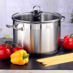 Haushalt Soeppan Met Glazen Deksel - 10 Liter- RVS -Keuken Pot 1200x1200 1712