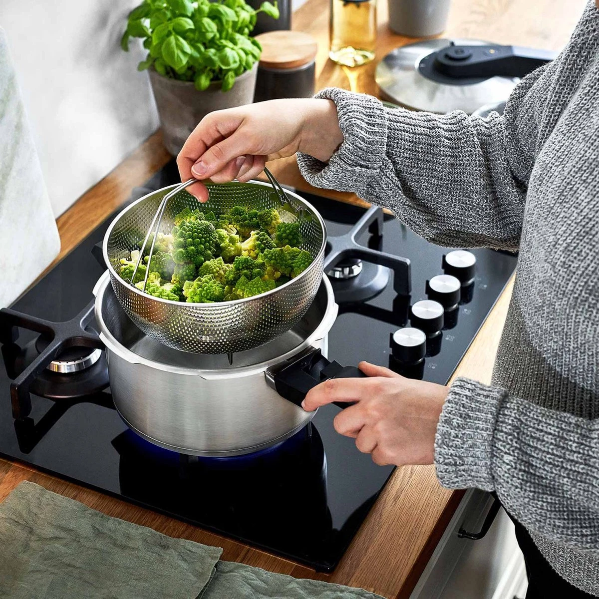 Springlane Roestvrijstalen Snelkookpan - Inductie - Pressure Cooker - 6,0 l met Stoommand Springlane Roestvrijstalen Snelkookpan - Inductie - Pressure Cooker - 6,0 L Met Stoommand -Keuken Pot 1200x1200 1742