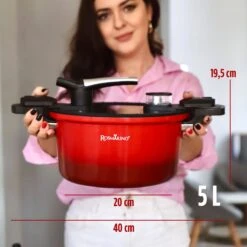 Rosmarino - Snelkookpan Met Glazen Deksel - Zwart - Ø24cm - 5 Liter - 100% PFAS & PFOA Vrij - Aluminium - Pressure Cooker - Non-stick Minerale Coating - Ergonomische Handgrepen - Geschikt Voor Alle Warmtebronnen -Keuken Pot 1200x1200 1746