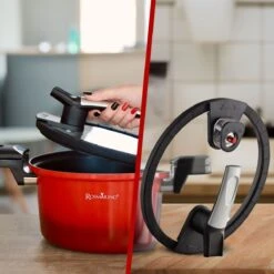 Rosmarino - Snelkookpan Met Glazen Deksel - Zwart - Ø24cm - 5 Liter - 100% PFAS & PFOA Vrij - Aluminium - Pressure Cooker - Non-stick Minerale Coating - Ergonomische Handgrepen - Geschikt Voor Alle Warmtebronnen -Keuken Pot 1200x1200 1748