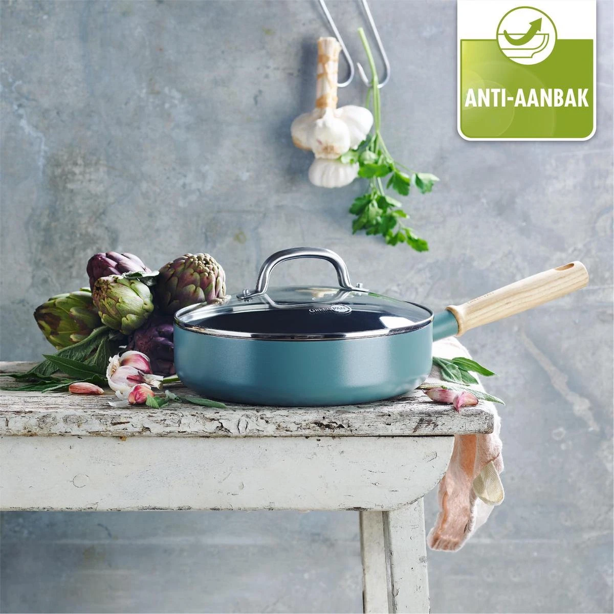 GreenPan Mayflower Hapjespan met deksel - Ø 24 cm - Keramisch - Inductie GreenPan Mayflower Hapjespan Met Deksel - Ø 24 Cm - Keramisch - Inductie -Keuken Pot 1200x1200 1772