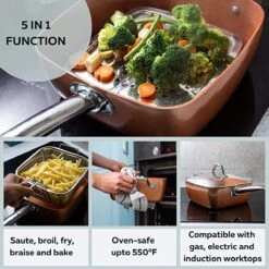 Nuovva Koperen Frituurpan, Met Diepe Zijkanten & Deksel 9 Nuovva Koperen Frituurpan, Met Diepe Zijkanten & Deksel -Keuken Pot 1200x1200 1778