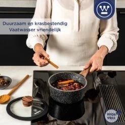 Westinghouse Steelpan Inductie - Ø 20 Cm - Zwart Marmer - Speciale Editie -Keuken Pot 1200x1200 1804