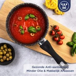 Westinghouse Steelpan Inductie - Ø 18 Cm - Zwart Marmer - Met Deksel - Sauspan 10 Westinghouse Steelpan Inductie - Ø 18 Cm - Zwart Marmer - Met Deksel - Sauspan -Keuken Pot 1200x1200 1808