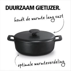 Brabantia The Dutch Braadpan - Matt Black - 28 Cm - Gietijzer -Keuken Pot 1200x1200 194