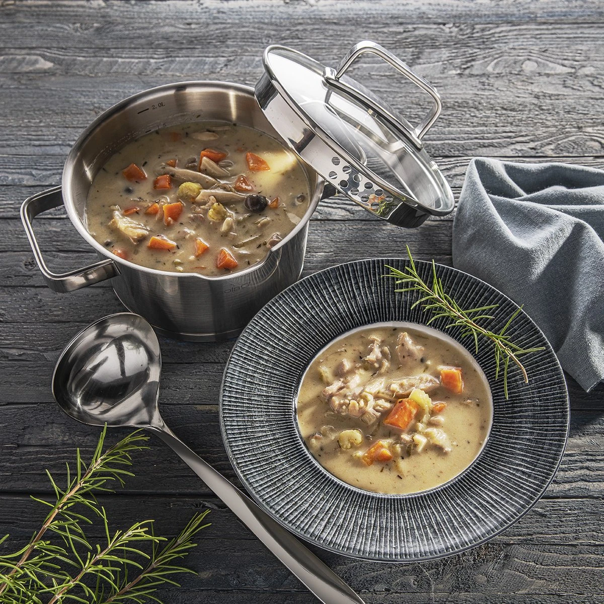 Sola Pannenset Diamond - 4 delig - Ø 16,16,18,20 cm - Zilver - RVS - Sandwichbodem Sola Pannenset Diamond - 4 Delig - Ø 16,16,18,20 Cm - Zilver - RVS - Sandwichbodem -Keuken Pot 1200x1200 195