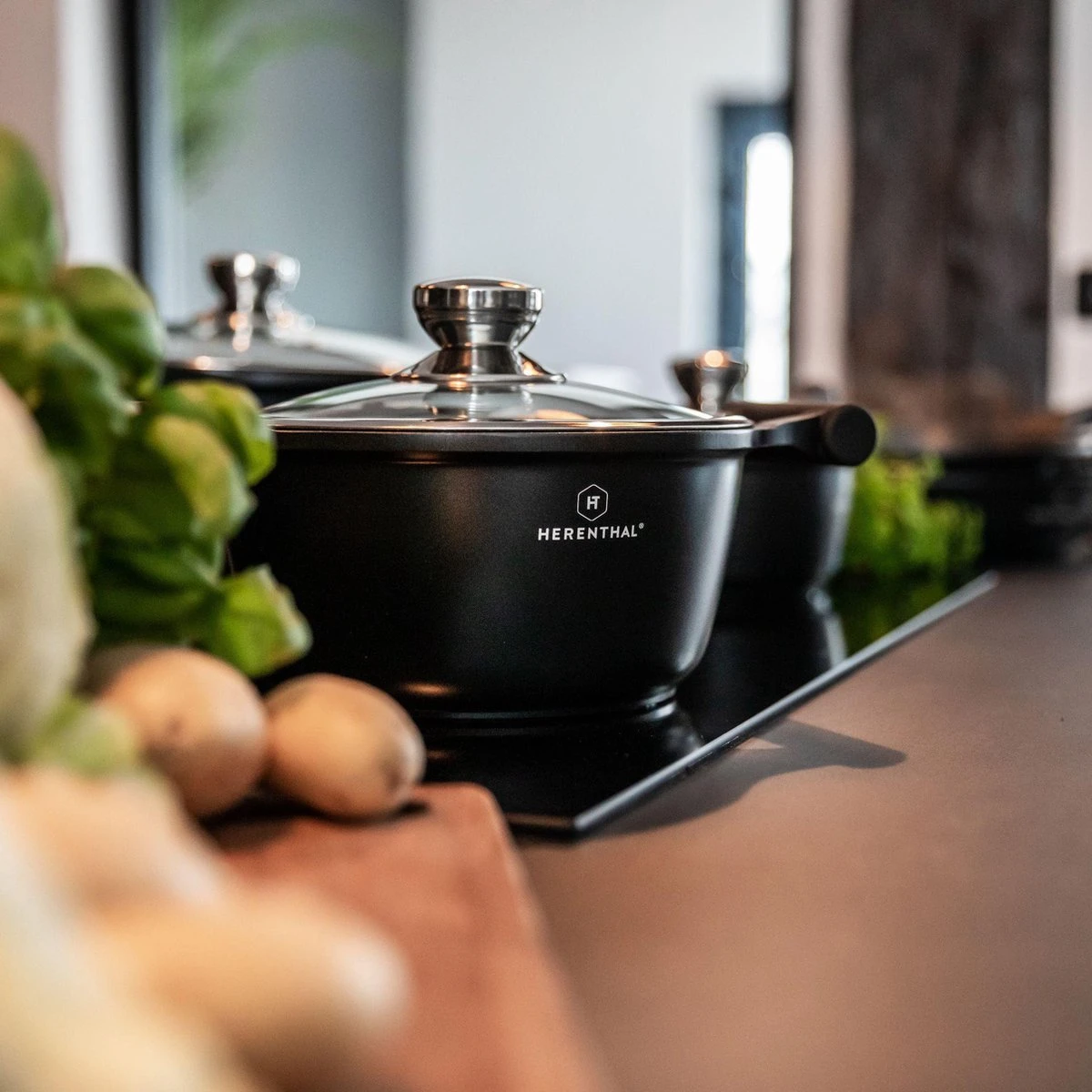 Herenthal Inductie Pannenset - Luxe 10-delige Koekenpanset - Voor alle Warmtebronnen - Met Glazen Deksels en Koudgrepen - Zwart Herenthal Inductie Pannenset - Luxe 10-delige Koekenpanset - Voor Alle Warmtebronnen - Met Glazen Deksels En Koudgrepen - Zwart -Keuken Pot 1200x1200 205