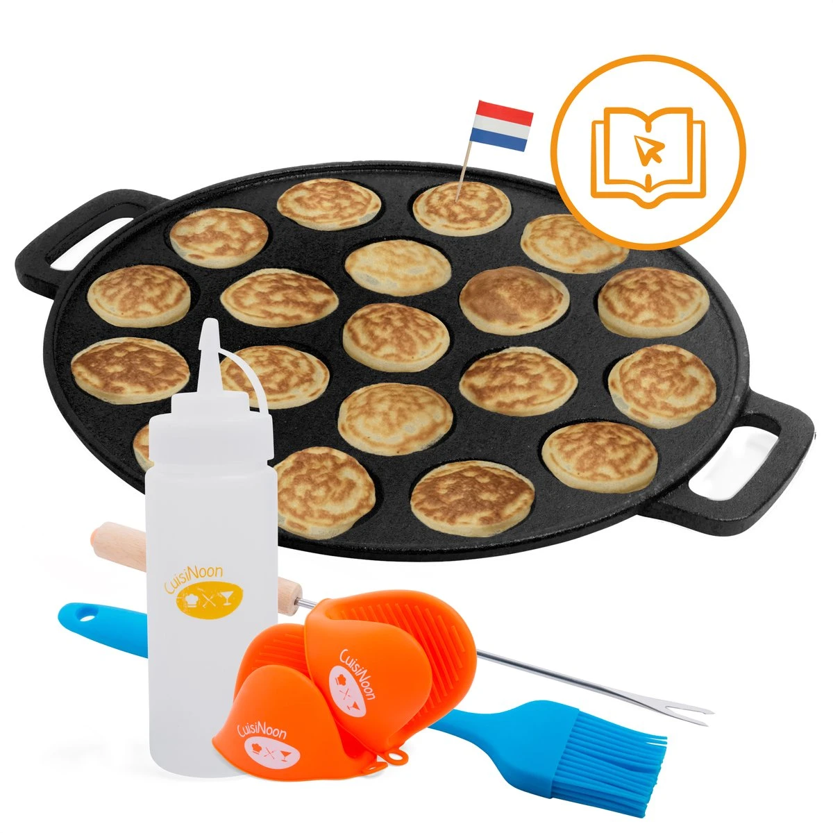 CuisiNoon® Poffertjespan Premium - Complete Poffertjesmaker Set - Inclusief Bakboek CuisiNoon® Poffertjespan Premium - Complete Poffertjesmaker Set - Inclusief Bakboek -Keuken Pot 1200x1200 227