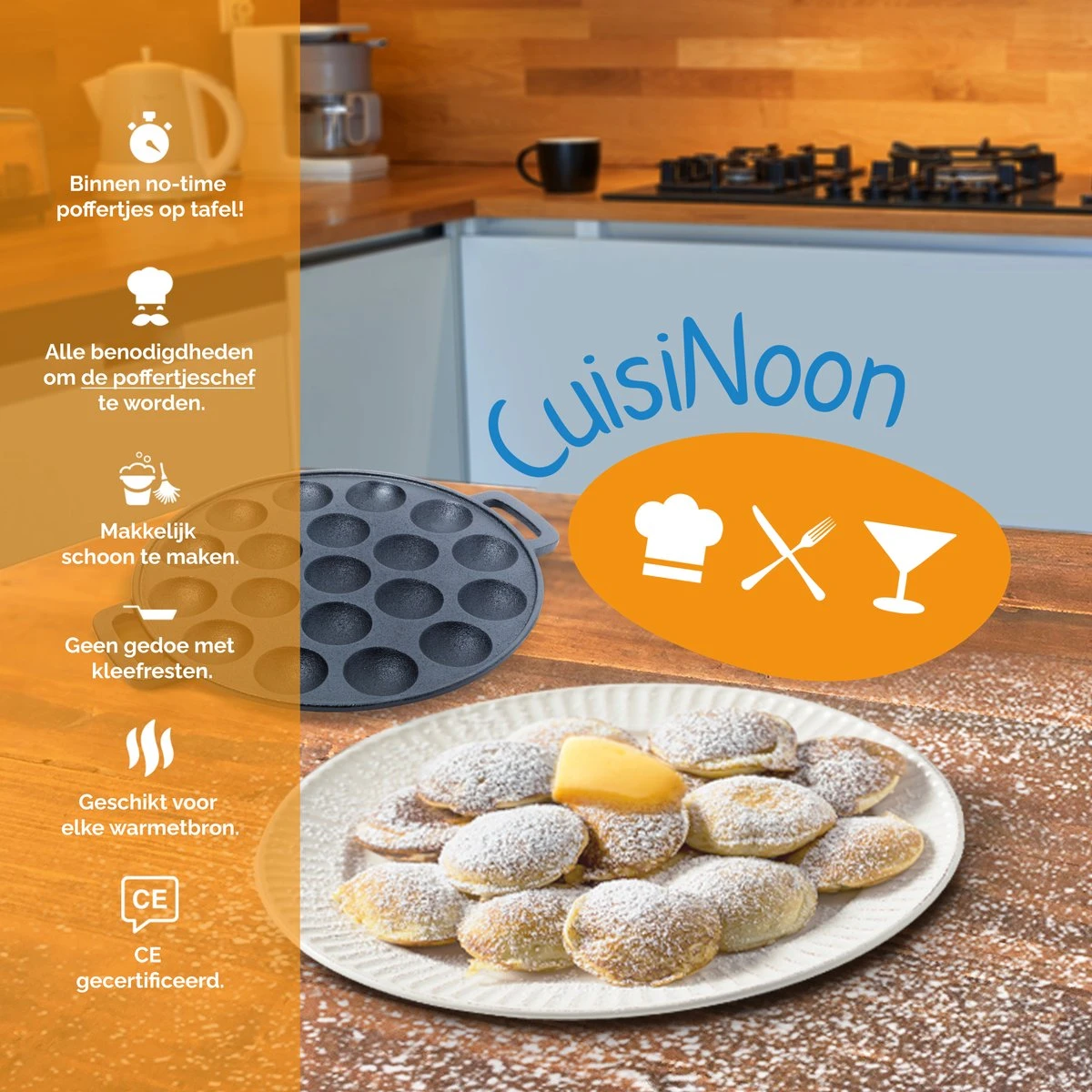 CuisiNoon® Poffertjespan Premium - Complete Poffertjesmaker Set - Inclusief Bakboek CuisiNoon® Poffertjespan Premium - Complete Poffertjesmaker Set - Inclusief Bakboek -Keuken Pot 1200x1200 231