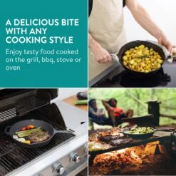 Navaris Gietijzeren Koekenpan - Braadpan Van Gietijzer - Ronde Skillet - Geschikt Voor Alle Warmtebronnen - Ø 30 Cm - Ovenbestendig Tot 260 Graden 8 Navaris Gietijzeren Koekenpan - Braadpan Van Gietijzer - Ronde Skillet - Geschikt Voor Alle Warmtebronnen - Ø 30 Cm - Ovenbestendig Tot 260 Graden -Keuken Pot 1200x1200 270