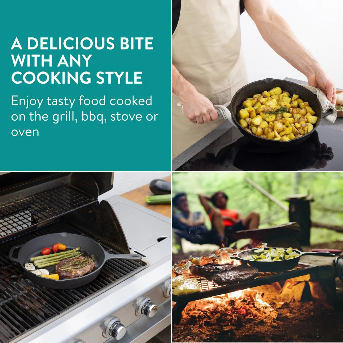 Navaris gietijzeren koekenpan - Braadpan van gietijzer - Ronde skillet - Geschikt voor alle warmtebronnen - Ø 30 cm - Ovenbestendig tot 260 graden Navaris Gietijzeren Koekenpan - Braadpan Van Gietijzer - Ronde Skillet - Geschikt Voor Alle Warmtebronnen - Ø 30 Cm - Ovenbestendig Tot 260 Graden -Keuken Pot 1200x1200 270