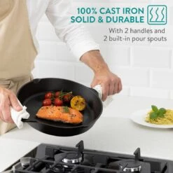 Navaris Gietijzeren Koekenpan - Braadpan Van Gietijzer - Ronde Skillet - Geschikt Voor Alle Warmtebronnen - Ø 30 Cm - Ovenbestendig Tot 260 Graden 11 Navaris Gietijzeren Koekenpan - Braadpan Van Gietijzer - Ronde Skillet - Geschikt Voor Alle Warmtebronnen - Ø 30 Cm - Ovenbestendig Tot 260 Graden -Keuken Pot 1200x1200 273